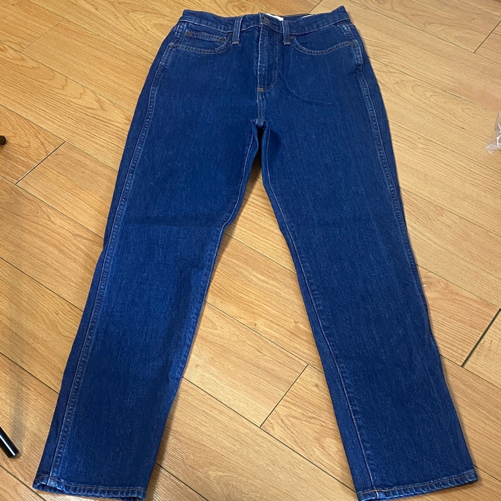 Denim Forum High-Rise Straight Jeans in Deep Indigo Blue #3
